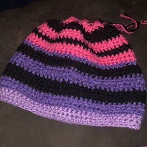 Messy bun/ponytail hats (homemade)